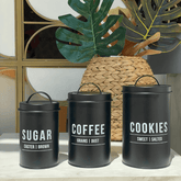 Lata Pote para Biscoito Manhattan Preta 1,7 Litros - Ela Decora